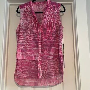 NWT Elie Tahari fuschia print sleeveless top